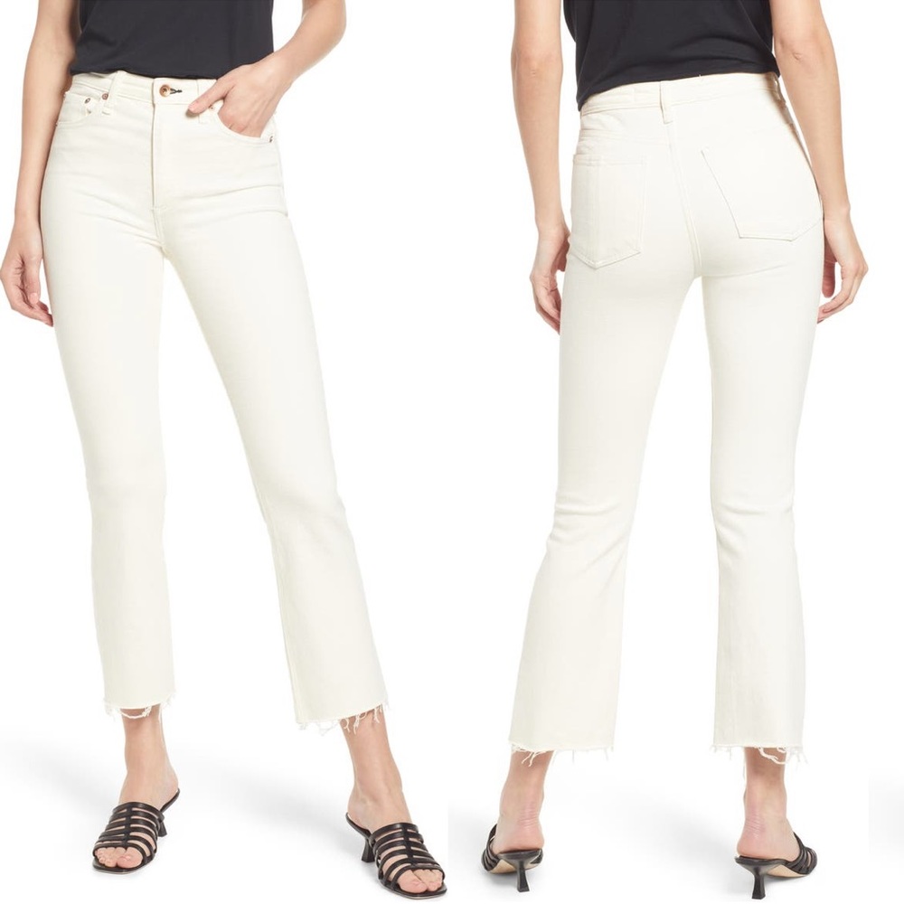 rag & bone Nina High Waist Raw Hem Ankle Flare Jeans